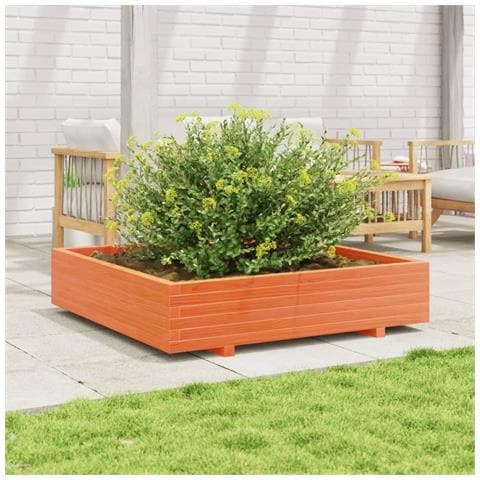Fioriera Giardino Marrone Cera 110x110x26,5 Cm In Legno Di Pino - Foto 1