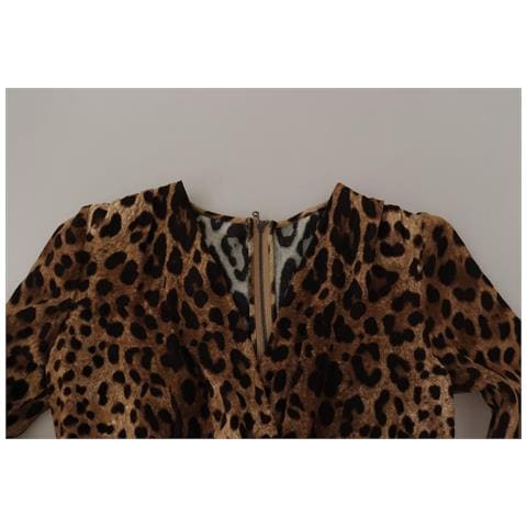 Abito Maxi Viscosa Trapezio Involucro Leopardato Marrone - It36-xxs - Foto 5