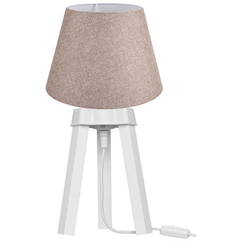 Lampada Da Tavolo Pikobi2634 Con Paralume Beige E Base Bianca - Foto 1