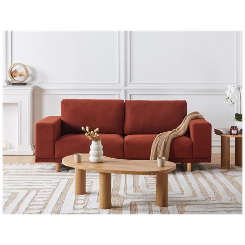 Divano 3 Posti Nivala Tessuto Rosso - Foto 1