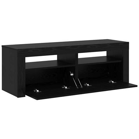 Mobile Porta TV con LED Rovere Nero 120x35x40 cm Multistrato - Foto 2