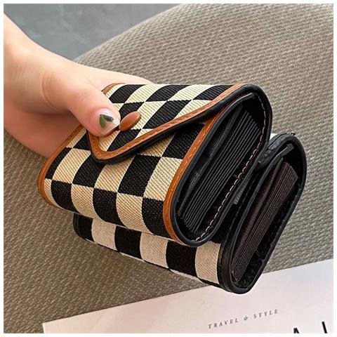 Portafoglio A Fisarmonica A Scacchiera Coffee - Foto 5