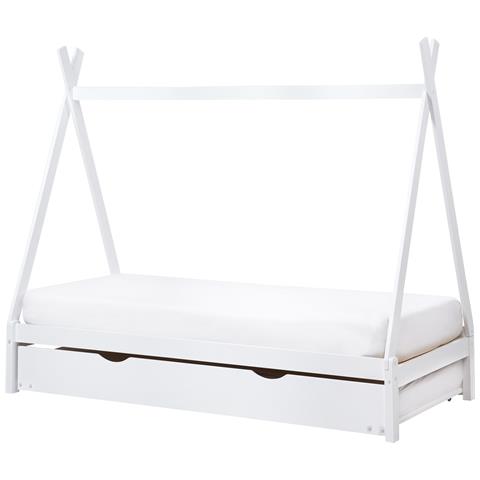 Letto Estraibile Per Bambini Legno Di Pino Talmontiers 90 X 200 Cm Bianco - Foto 2