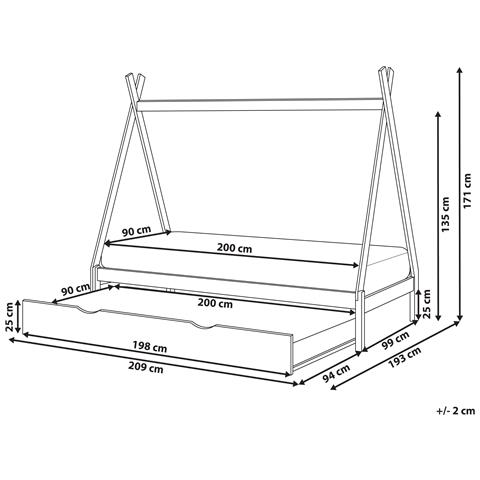 Letto Estraibile Per Bambini Legno Di Pino Talmontiers 90 X 200 Cm Bianco - Foto 6