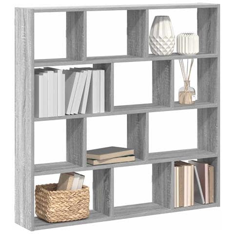 Mensola A Cubo Da Muro 12 Scomparti In Truciolato Sonoma Grigio - Foto 1