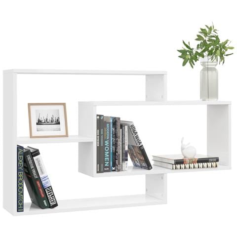 Mensole A Muro Bianco Lucido 104x20x58,5cm In Legno Multistrato - Foto 2