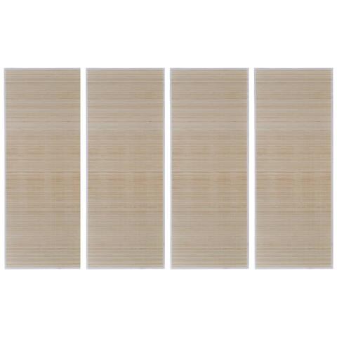 Tappeti Rettangolari In Bambù Naturale 4 Pz 120x180 Cm - Foto 1