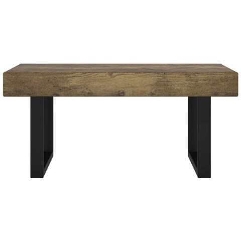 Tavolino Salotto Marrone Scuro E Nero 90x45x40cm In Mdf E Ferro - Foto 2