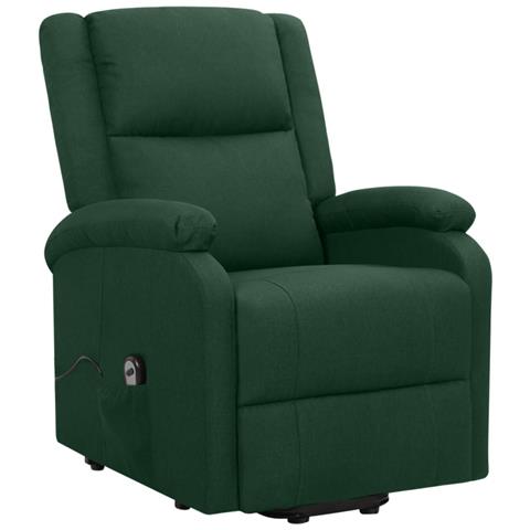 Poltrona Alzapersona Verde Scuro Tessuto - Foto 1