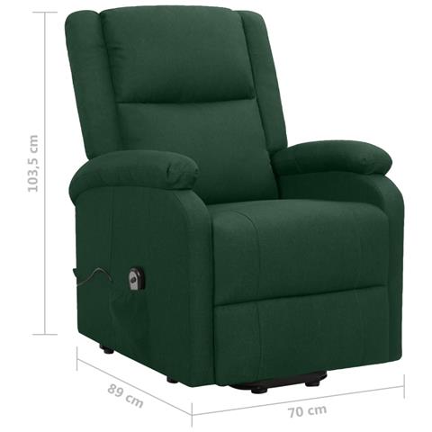 Poltrona Alzapersona Verde Scuro Tessuto - Foto 8