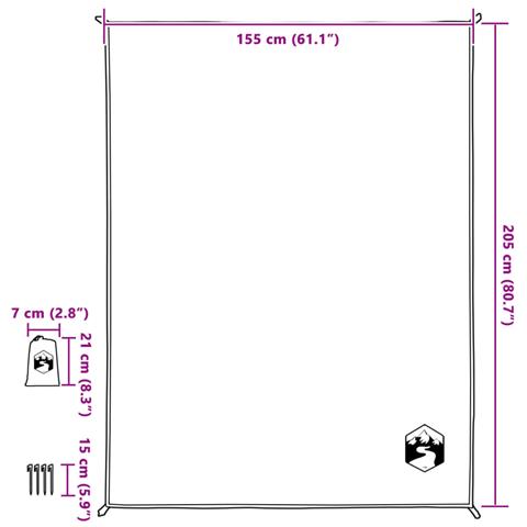 Tovaglia da Picnic con Picchetti Grigio e Arancione 205x155 cm - Foto 6