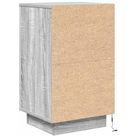Comodino con Luci LED Grigio Sonoma 38x34x65 cm - Foto 9