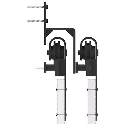 Kit di Binari per Porte Scorrevoli 400 cm Acciaio Nero - Foto 9