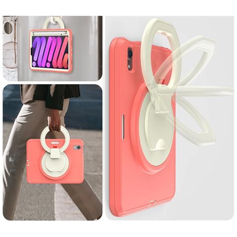Custodia Per Ipad Mini 6 8.3"" Con Supporto E Tracolla Rosa - Foto 4