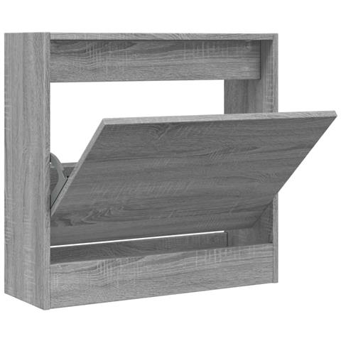 Scarpiera Grigio Sonoma 60x21x57 cm in Legno Multistrato - Foto 1