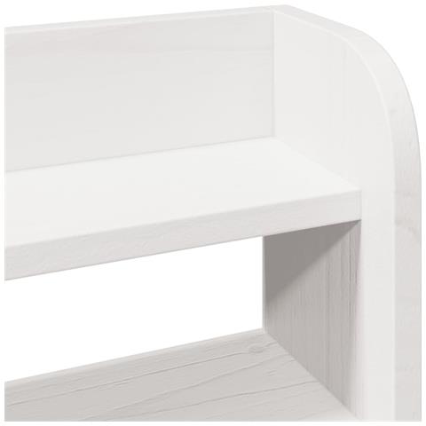 Giroletto con Testiera Bianco 120x190 cm Legno Massello di Pino - Foto 9