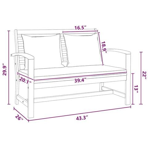 Set Divano da Giardino 2 pcs Naturale Legno massello di teak - Foto 9