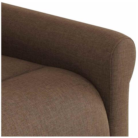 Poltrona Massaggiante Reclinabile Marrone in Tessuto - Foto 9