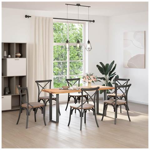 Gambe per tavolo consolle a forma di U 2 pz Antracite 38x(72-73) cm Acciaio - Foto 2