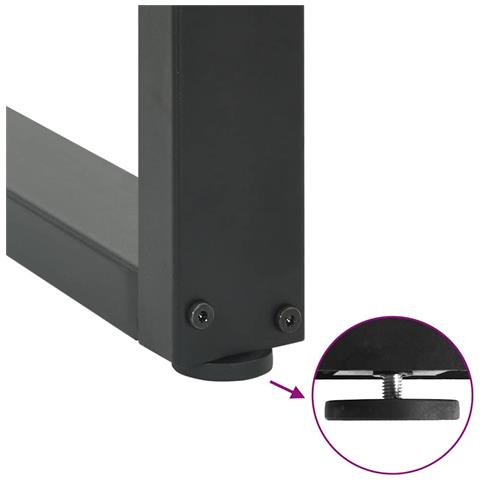 Gambe per tavolo consolle a forma di U 2 pz Antracite 38x(72-73) cm Acciaio - Foto 9