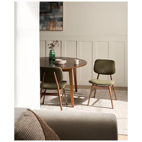 Set Di 2 Sedie Da Pranzo Elaine Legno Marrone Scuro /verde - Foto 1