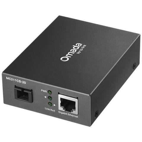 Omada MC211CS-20 convertitore multimediale di rete 1000 Mbit /s 1310 nm Modalità singola Nero - Foto 1