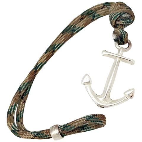 Braccialetto Paracord Con Ancora In Diaspro Verde E Placcato Argento - Foto 2