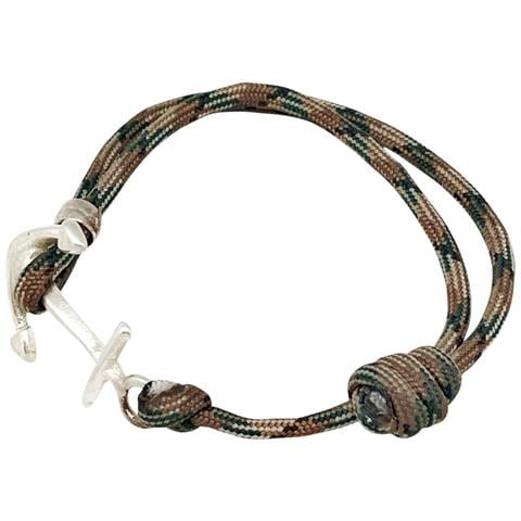 Braccialetto Paracord Con Ancora In Diaspro Verde E Placcato Argento - Foto 4