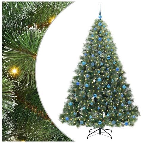 Albero di Natale artificiale con 300 LED Verde 210 cm PE e PVC - Foto 1