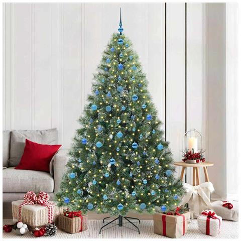 Albero di Natale artificiale con 300 LED Verde 210 cm PE e PVC - Foto 2
