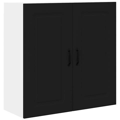 Pensile cucina con porta Nero 80 x 31 x 80 cm Legno multistrato - Foto 1