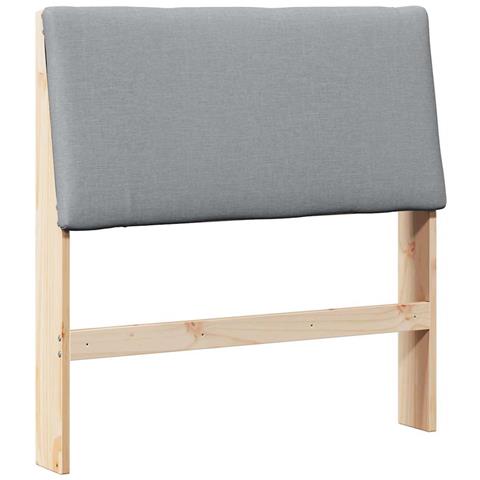 Testiera imbottita Grigio chiaro 90 cm Pino massello - Foto 1