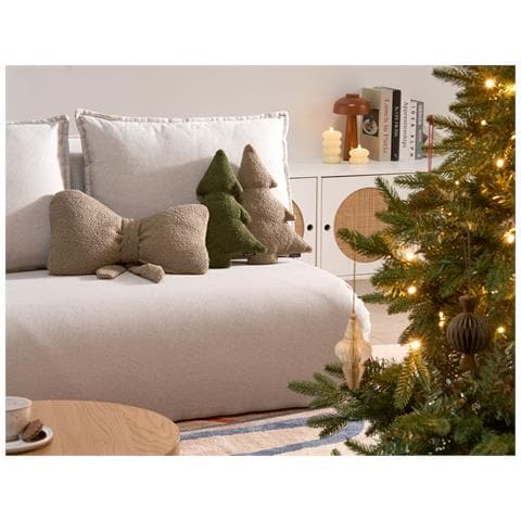 Set Di 3 Cuscini Decorativi Winterland Bouclé 30 X 35 Cm 45 X 25 Cm Tortora Modello Natalizio - Foto 1