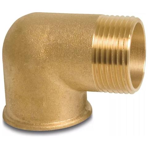 Gomito Ottone 90 Gradi 1 1/2 Raccordo Filettato Per Impianti Idraulici - Foto 1