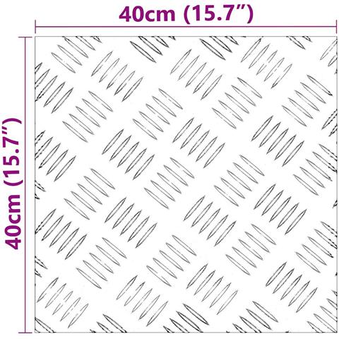 Dischi Quadrati 4 pcs Argento 40 x 40 cm Alluminio - Foto 6