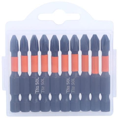 Set Da 10 Inserti Per Cacciavite Ph2x50 Arancioni - Acciaio Legato S2, Magnetici - Foto 1