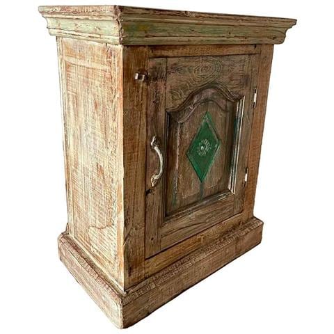 Comodino In Legno Con Finitura Artigianale Marrone 49x28x62h Cm - Foto 1