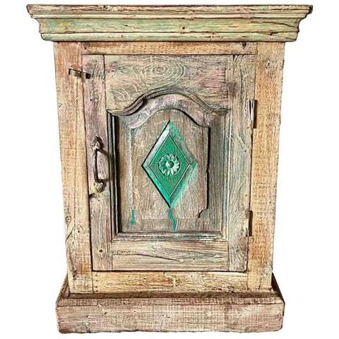 Comodino In Legno Con Finitura Artigianale Marrone 49x28x62h Cm - Foto 2