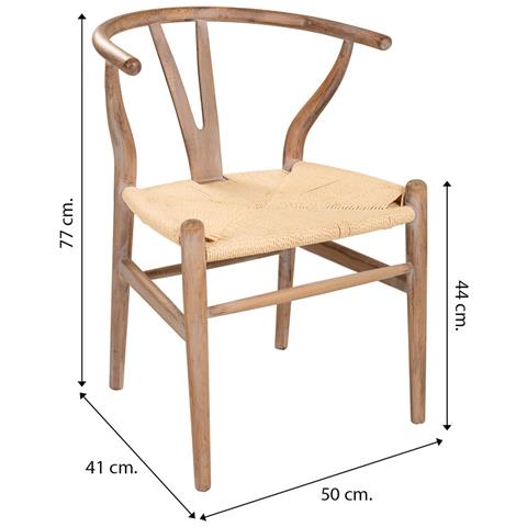 Poltrona In Legno Marrone 50x41x44/77h - Foto 7