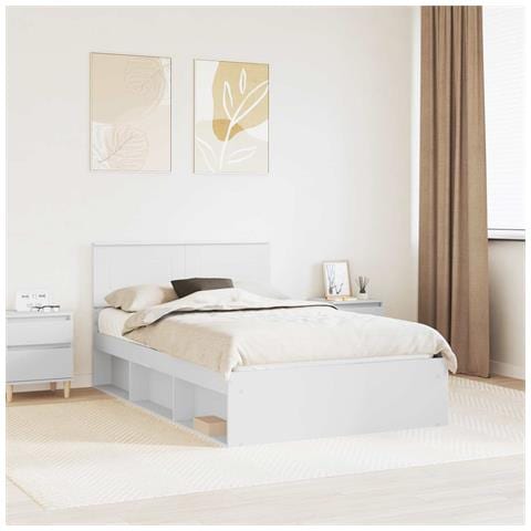 Struttura del letto Bianco 120 x 190 cm Legno multistrato - Foto 2