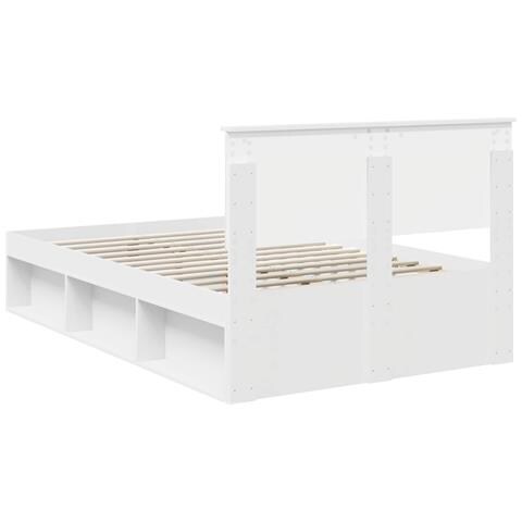 Struttura del letto Bianco 120 x 190 cm Legno multistrato - Foto 9