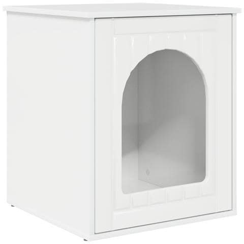 Casa per Gatti Bianco Lucido 53 x 52 x 62 cm Legno multistrato - Foto 1