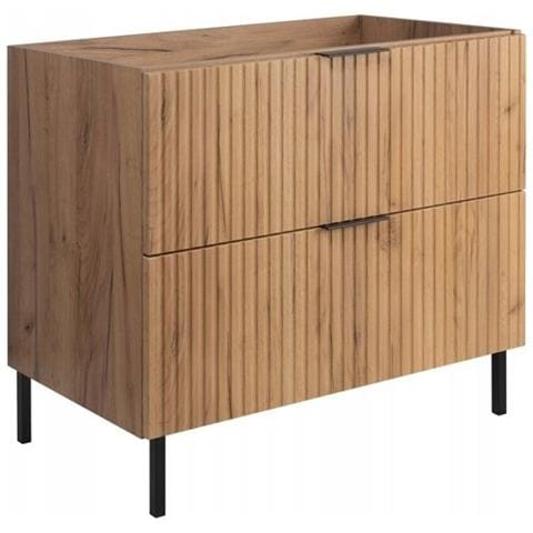 | Mobiletto - 80cm | Marron mat - W /HP 80/77/46cm | Mobili da bagno, pannello MDF, mobile da bagno, mobili da bagno, rovere dorato - Foto 1