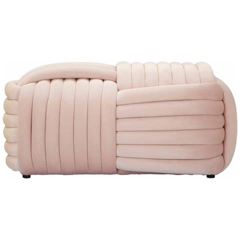 Panca Softy In Velluto Rosa Cipria Con Nodo Centrale 90x45x45 Cm - Foto 2
