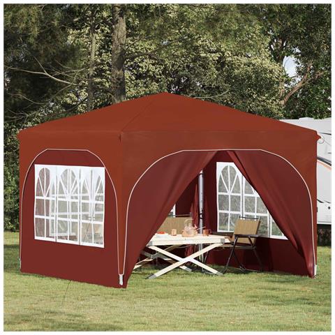Tenda per feste a pop-up 290 x 290 x 245 cm Terracotta - Foto 2