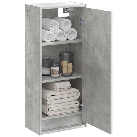 Mobile lavabo da parete Grigio Cemento 35 x 20 x 81 cm - Foto 2