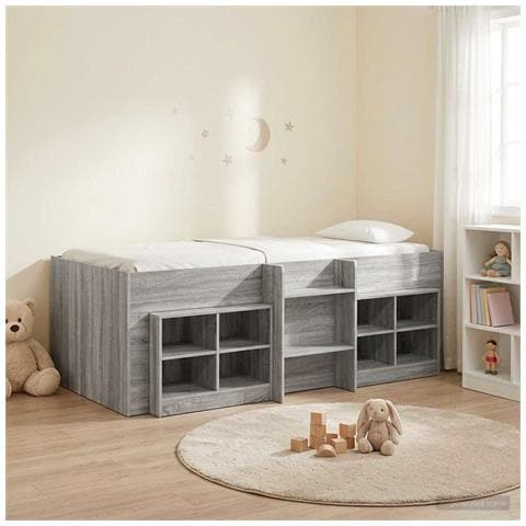 Struttura Letto Loft con Mobile 3 pz Sonoma grigio - Foto 2