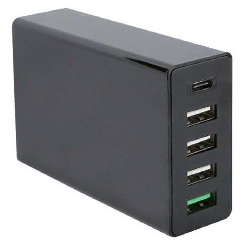 Caricatore da tavolo Fast Charge 5 porte Usb (4 TipoA + 1 TipoC) potenza massima 45W.  - Foto 1