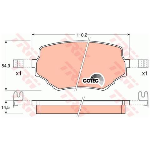 Kit Pastiglie Freno Gdb3132 - Foto 1