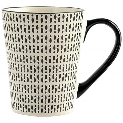 Vhera Set 6 Tazze Mug, Stoneware, Bianco / nero, 350 Ml - Foto 2
